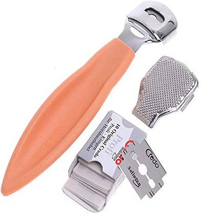 Kandle 1 pcs Plastic Callus Shaver Pedicure With Skin Rub & 10 Blade Dead Skin Remover