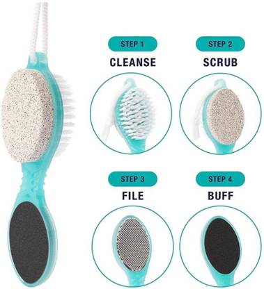 GVJ TRADERS Foot Pedicure Brush, Pumice Stone, Scrubber & File For Multi Use PACK OF 4