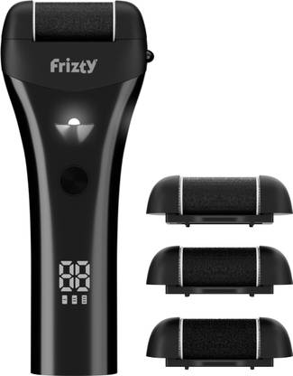 Frizty Foot Callus Remover Electric Rechargeable with 3 Roller Heads 3 Speeds