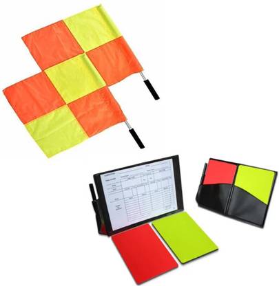FITDEX Lineman's Referee Flag for Football,Referee Cards RED, YELLOW Score book, Pencil Football Foul Card