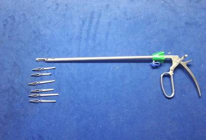 AJAY SURGICAL WORKS Laparoscopic Bulldog Clamp Clip Applicator - Reusable Instrument Forceps Jar