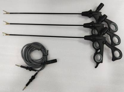 ASW Laparoscopic Storz Type Bipolar Vessel Sealer Cutter Gold Jaw 3Pcs With Cable Forceps Jar