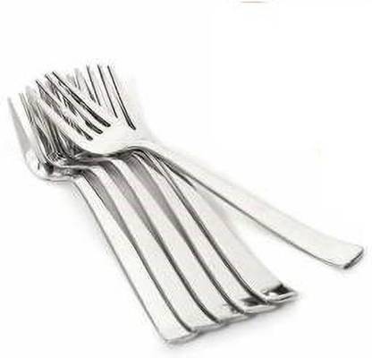 chapo Stainless Steel Dinner Fork Set, Silver (Pack of 6) Stainless Steel Fruit Fork, Salad Fork, Dinner Fork Set