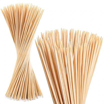 PopTheParty Skewers Grill Sticks 7.5 inch Disposable Bamboo Roast Fork Disposable Bamboo Roast Fork Set
