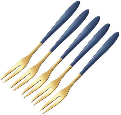 AKSHVA Thickened Fork Two Tooth Moon Stainless Steel Fruit Fork Set