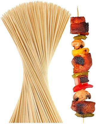 Ambekaa Bamboo Sticks Long,Wooden Stick,Kabab Stick,Paneer Tikka Stick Disposable Bamboo Roast Fork Set