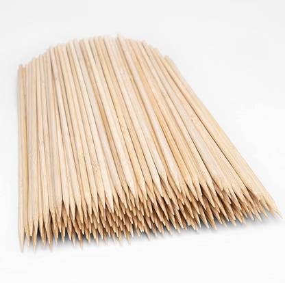 Royals 65pc x3 Bamboo Skewers Grill Sticks 8inch Disposable Bamboo Roast Fork Set