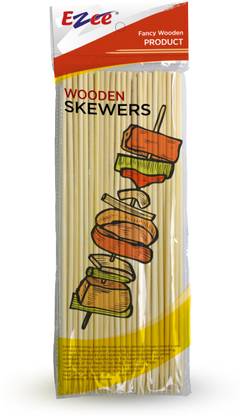 EZEE Bamboo Kebab Skewers/Satay Sticks/Barbecue Sticks Wooden Satay Stick - 6 Inches Disposable Bamboo Fruit Fork Set