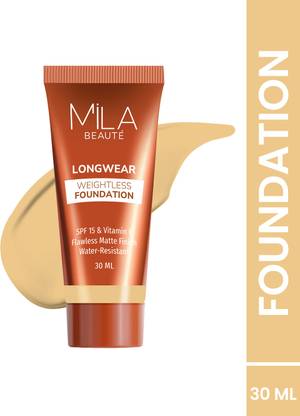 MILA BEAUTÉ Long Wear Weightless Foundation Flawless Matte Finish With SPF15, Foundation