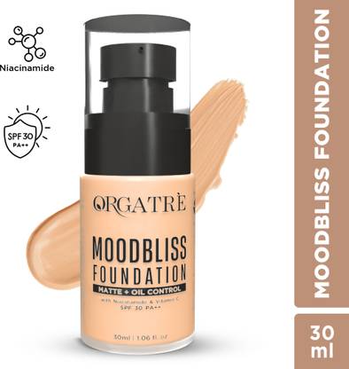 Orgatre Matte+Oil Control Makeup Foundation - Hydrating Enriched with Niacinamide, Vit C Foundation