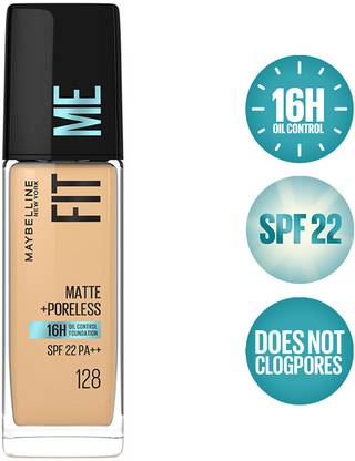 MAYBELLINE NEW YORK Fit Me Matte+Poreless Liquid Foundation (With Pump & SPF 22) Foundation