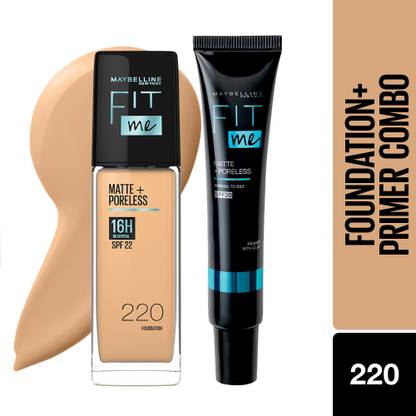 MAYBELLINE NEW YORK Flawless Base Duo - Fit Me Matte + Poreless Primer +  Foundation