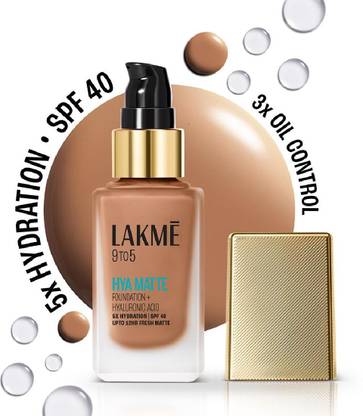Lakmé 9to5 Hya Matte Foundation + Hyaluronic Acid Neutral Chestnut - 25ml Foundation