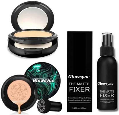 Glowsync FOUNDATION + MATTE MAKEUP FIXER and 2IN1 COMPACT POWDER  Foundation