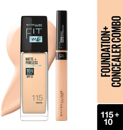 MAYBELLINE NEW YORK Perfect Matte Base Makeup Combo- Fit Me Concealer +  Foundation