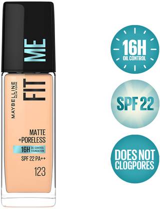 MAYBELLINE NEW YORK Liquid Foundation 123 Soft Nude | 16HR Oil Control , 30 ml Foundation
