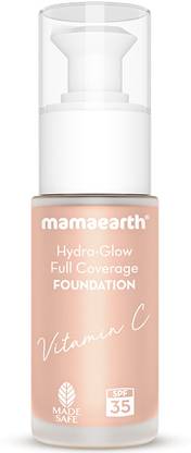 Mamaearth Hydra-Glow Full Coverage | Vitamin C & Turmeric | Gives 3X Instant Glow Foundation
