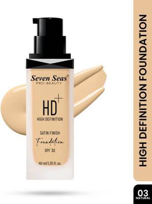 Seven Seas HD High Definition Satin Finish Oil Free Foundation For Face Makeup (SPF-30) Foundation