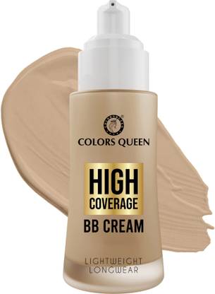 COLORS QUEEN High Coverage BB Cream Foundation with SPF-15, Enriched with Jojoba Seed Oil Foundation