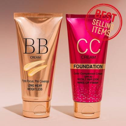 FIDAH BB + CC Cream Combo | Weightless Long Wear & SPF 30 Makeup Base | 2 x 30ml Foundation