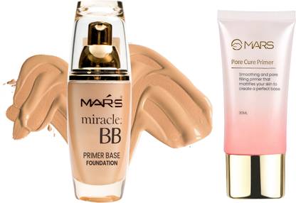 MARS BB Primer Base Foundation Medium With Long Lasting Makeup  Primer  - 90 ml