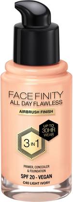 MAX FACTOR Facefinity All Day Flawless 3-in-1 Foundation - N45 Warm Almond Foundation