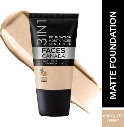 FACES CANADA All Day Hydra Matte (Mini) | 3 in 1 Moisturizer + SPF 30 + Foundation