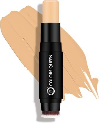 COLORS QUEEN Fix & Blend Matte Foundation Stick with Inbuilt Brush, Medium to Full Coverage Foundation