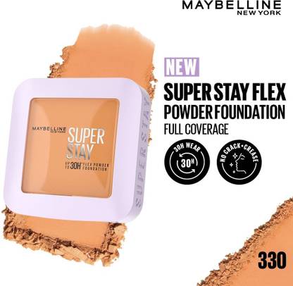 MAYBELLINE NEW YORK Super Stay Flex Powder Compact, 330, 30H Full Cover, for Oily Skin Foundation