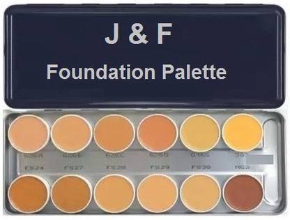 J & F Best Quality 12 Colors Foundation Palette Foundation