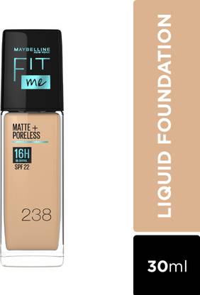 MAYBELLINE NEW YORK Fit Me Matte+Poreless Liquid Foundation (With Pump & SPF 22), 238 Rich Tan Foundation