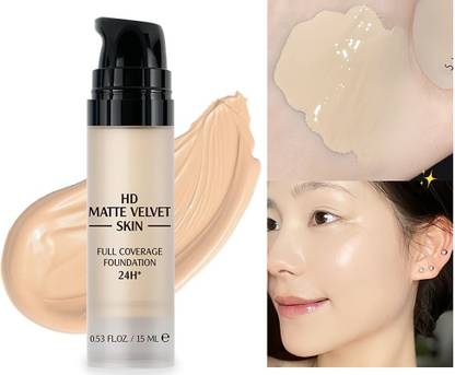 GULGLOW99 Lightweight Waterproof Foundation for Dry Skin, Medium Coverage, Long-Lasting Foundation