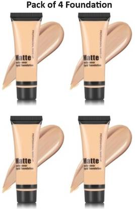 YELGO Make-Up Buildable Coverage,Instant Hydrating, Light Weight Foundation Pack of 4 Foundation