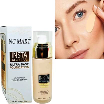 NG MART INSTA AGELESS ULTRA BASE FOUNDATION FOR OIL CONTROL & BRIGHTER SKIN PACK OF - 1 Foundation