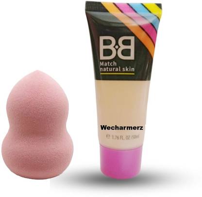 WECHARMERZ Smooth Lightweight BB Match Natural Skin Foundation With Makeup Puff Foundation