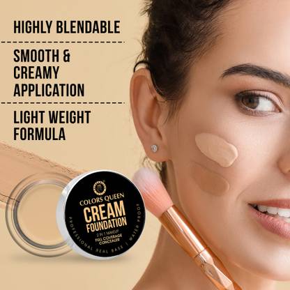 COLORS QUEEN Real Base Full Coverage 2 in 1 Foundation & Concealer Long Lasting & Waterproof Foundation