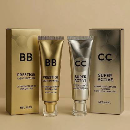 FIDAH Radiant Glow BB + CC Perfecting Duo SPF 50+ Mineral & Complete Correction Creams Foundation