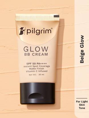 Pilgrim Glow BB Cream|Instant Spot Coverage with SPF 50 PA++++|Beige Glow Foundation