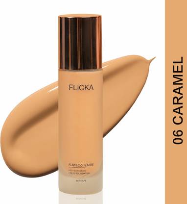 Flicka Flawless Femme High Coverage Liquid Foundation 06 Caramel, 30ml Foundation