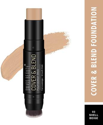 SWISS BEAUTY Cover & Blend Foundation Stick (Shell Beige, 12g) Foundation