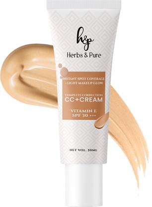Herbs and Pure CC+ Cream with Vitamin E and SPF 30 PA+++, Instant Spot Coverage Foundation