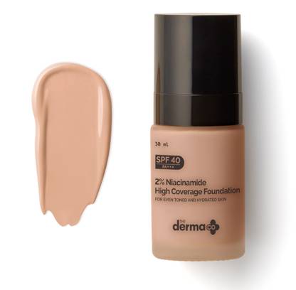 The Derma Co 2% Niacinamide High Coverage with 1% Hyaluronic Acid & SPF 40 PA+++ Foundation