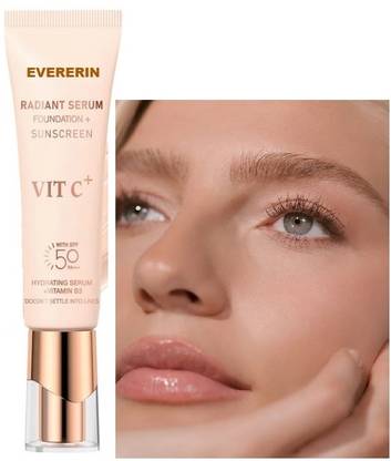 EVERERIN Radiant Serum Foundation + Sunscreen with Non-cakey & All-Day Coverage Foundation