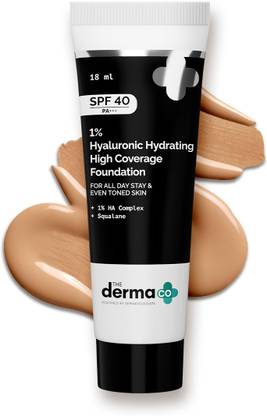 The Derma Co 1% Hyaluronic Hydrating High Coverage  Foundation