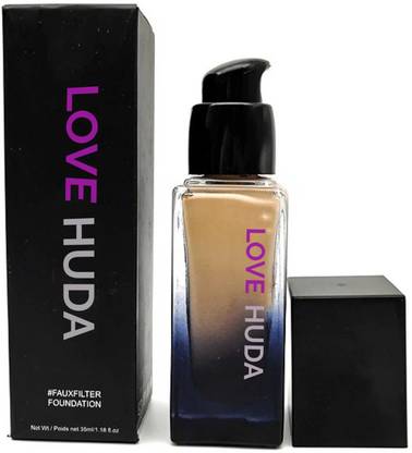 LOVE HUDA Waterproof Liquid Finish HD Full Coverage Matte Finish Foundation Cream 24 Hours Foundation