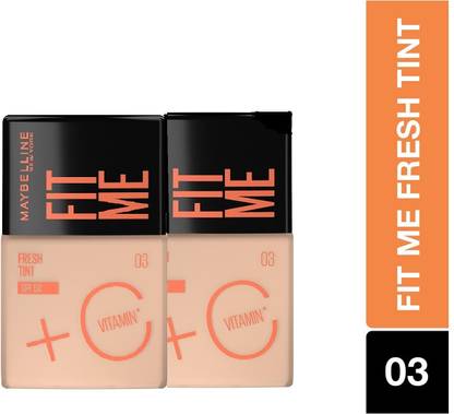 MAYBELLINE NEW YORK Fit Me Fresh Tint With SPF 50, Vitamin C Shade 03 l (30ml) (PACK OF 2) Foundation
