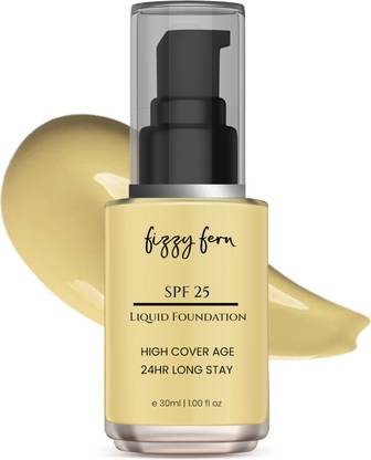 Fizzy Fern Liquid Foundation with SPF 25,Matte Finish, Lightweight,Wear 24 hr High Coverage Foundation