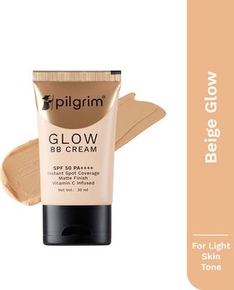 पिलग्रिम Glow BB Cream|Instant Spot Coverage with SPF 50 PA++++|Beige Glow Foundation