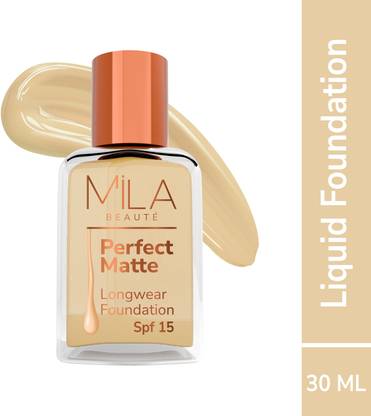 MILA BEAUTÉ Perfect Matte Long Wear Foundation, Lightweight With SPF 15 Foundation
