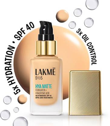 Lakmé 9to5 Hya Matte Foundation + Hyaluronic Acid Warm Creme - 25ml Foundation